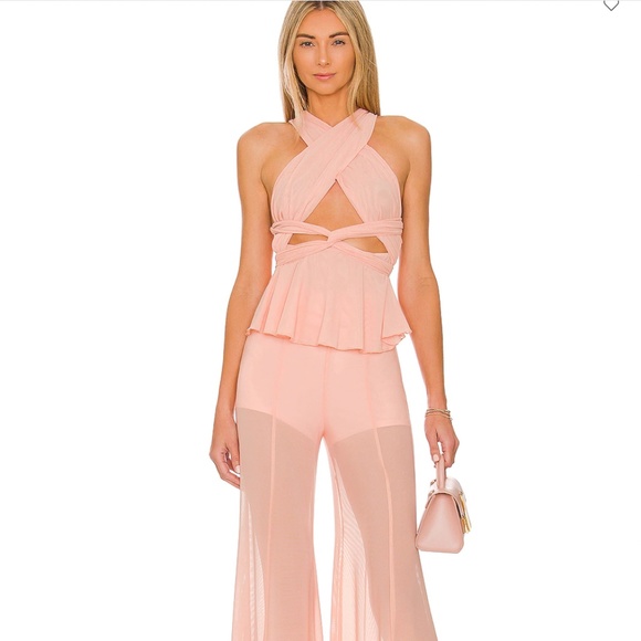 NWOT LPA, Revolve Wrap Tie Pink Top - Picture 4 of 4